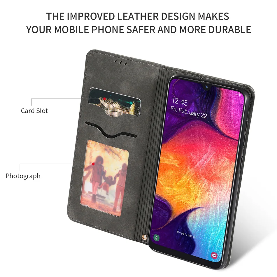 Сенсорный флип-чехол для samsung A30S SM-A307F A307FN A30 S деловой кожаный чехол Galaxy A30 SM-A305F чехол-кошелек из ТПУ