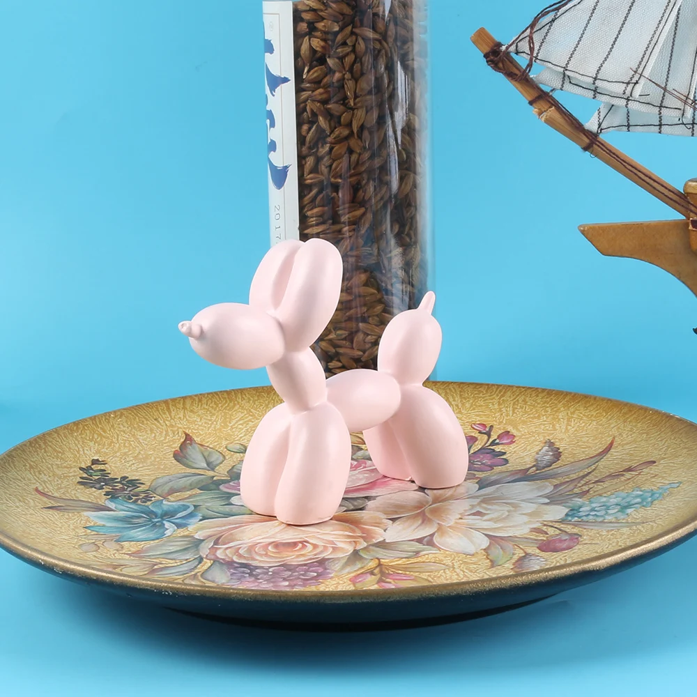 Cute Cake decoration Balloon dog Resin Crafts Sculpture Gifts Fashion Cake baking Decorations Party Dessert Desktop Ornament DA - Цвет: Pink