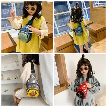 

2020 Bag Cute Boys Outdoor Leisure Shoulder Bag Small Dinosaur Print Children Chest Bag Cartoon Baby Messenger Bag