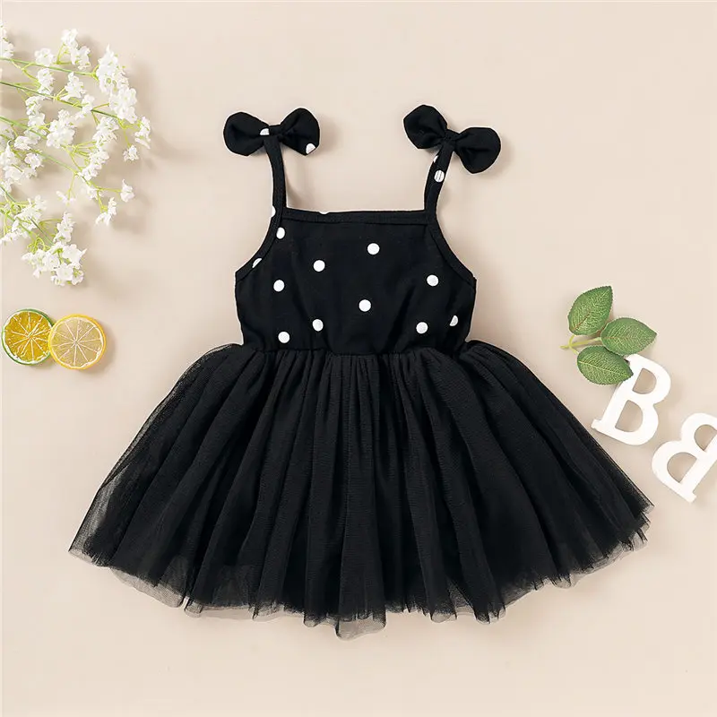 kids girl summer dress black tutu dress (1)