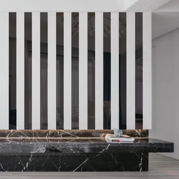

Acrylic Mirror Surface Wall Stickers Striped Design Wall Stickers Living Room Modern Decoration
