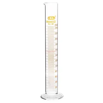 

250ml Glass Measuring Cylinder With Graduated Length 320mm Dia 42mm Lab Glassware