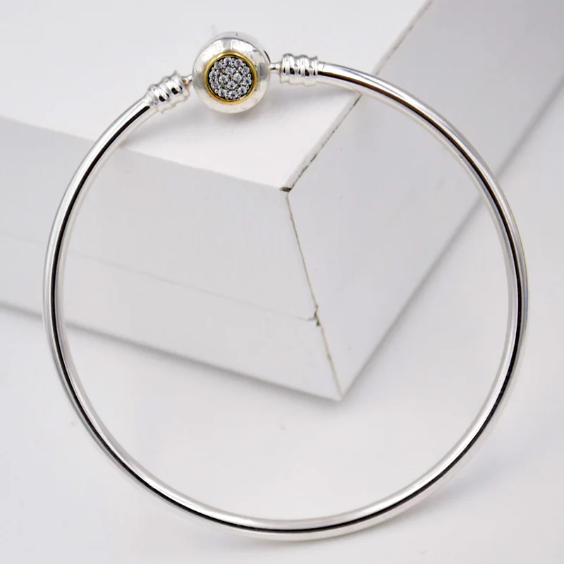 Двухцветный браслет-цепочка в виде змеи MOMEMTS, подходит для 925 пробы, серебряный браслет, украшение из бисера, ювелирные изделия в европейском стиле