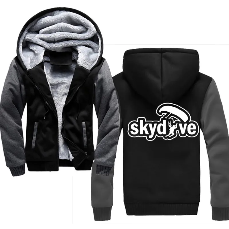 Мужские толстовки с капюшоном размера плюс, спортивный костюм, skydive, модная уличная толстовка с капюшоном на осень и зиму, мужская толстовка с капюшоном - Цвет: dark grey