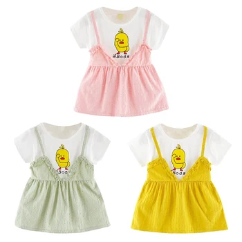 

Baby Girls Dress Summer Short Sleeve Duck Animal Summer Kids Dress for Girls Newborn Baby Clothing Beach Girls Clothes Princess