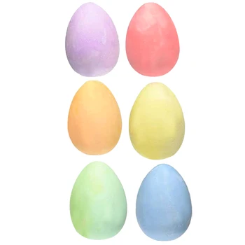 

6pcs Dustless Kindergarten Street Art Office School For Blackboards Stationery Coloured Chalk Outdoor Eggs Shaped Sidewalk