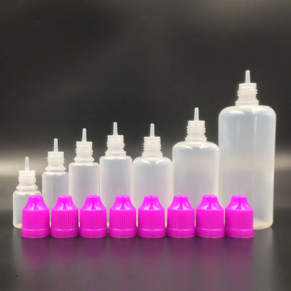 Капельница bottles_50 шт 30 мл пустые пластиковые LDPE с защитой от детей игольчатые бутылки Сжимаемый горшок - Цвет: Фиолетовый