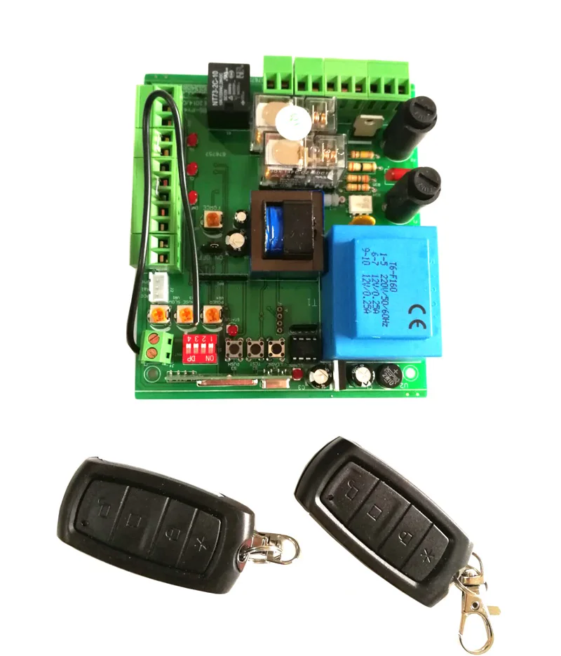 220VAC  2 remote controls motherboard PCB motor controller circuit board card for bisen baisheng sliding gate opener motor
