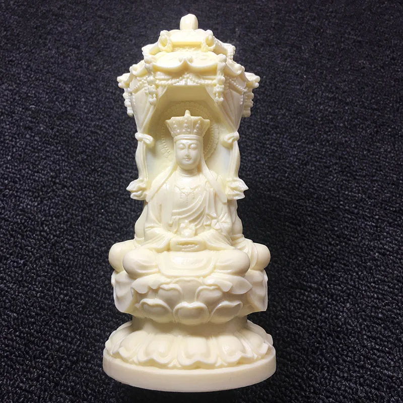 

New white 3 face Buddha statue Handmade home decoration accessories Living room loft decoration business craft gift 14.5cm