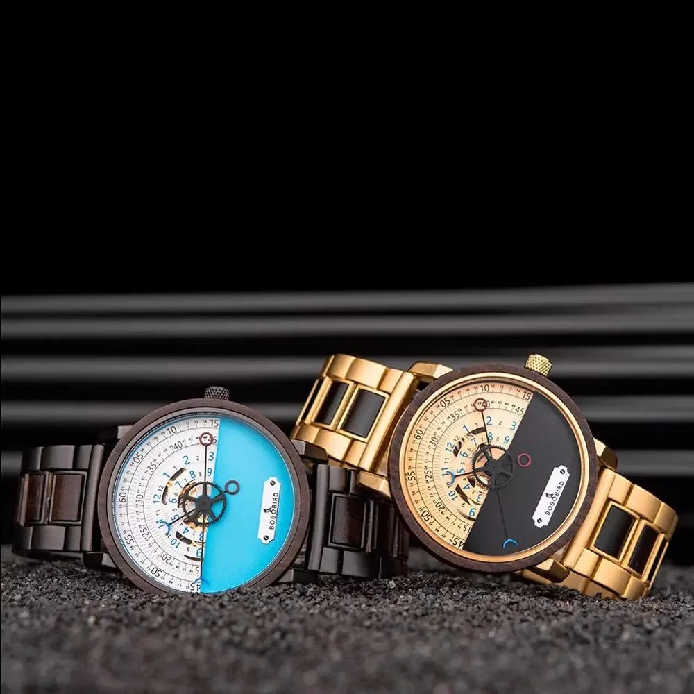 BOBO BIRD-reloj mecánico automático para hombre, nuevo accesorio de pulsera de madera con Logo personalizado, creativo, con caja de regalo, 2021 - Imagen 4