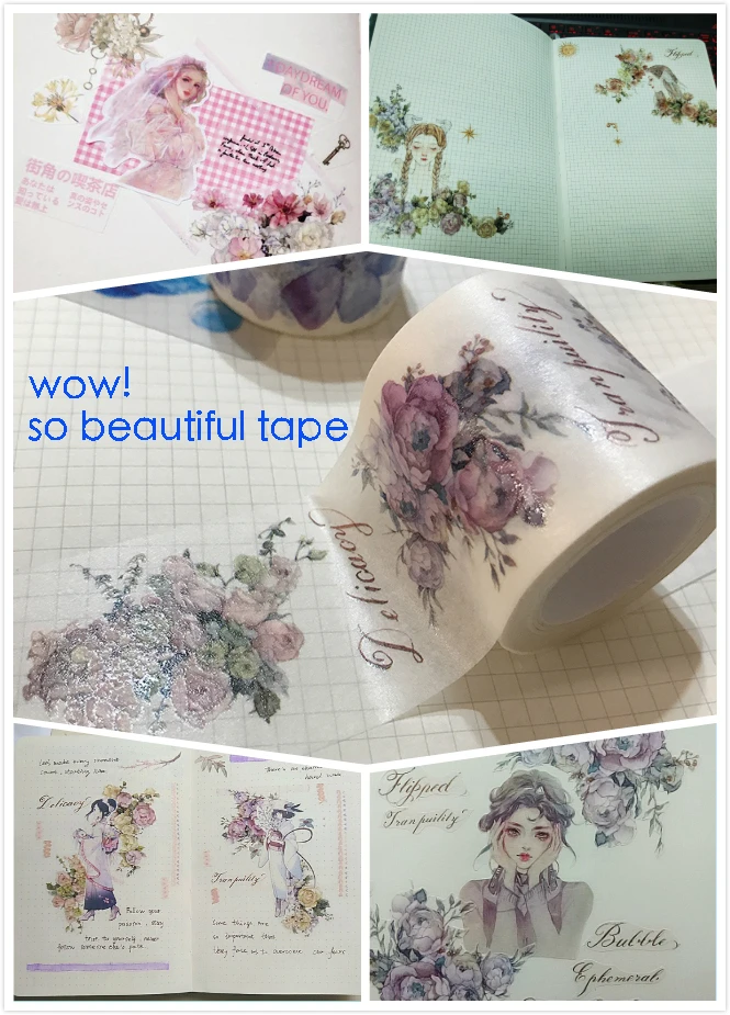 スクラップブック用のバラの形をした和紙テープ 学校用品 花飾り Masking Tape Aliexpress