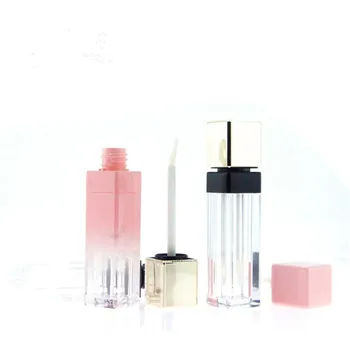 

5Pcs 10ml Pink Gold Empty Lip Gloss Tube Mini Refillable Bottles Lips Balm Bottle Brush Container Lipstick Tubes Samples