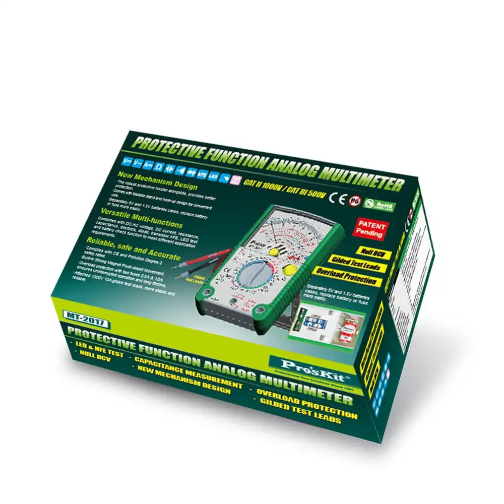 Pro'skit аналоговый мультиметр с защитной функцией измеритель сопротивления
