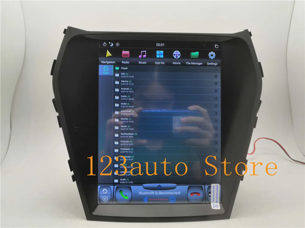 10,4 ''вертикальный экран Tesla стиль Android 8,1 автомобильный DVD gps плеер навигация авто радио для hyundai santa Fe ix45 2013- PX6