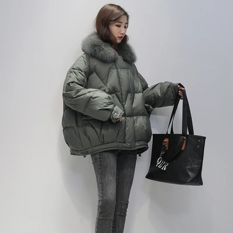 FTLZZ 2020 Winter Big Real Fur Hooded Jacket New