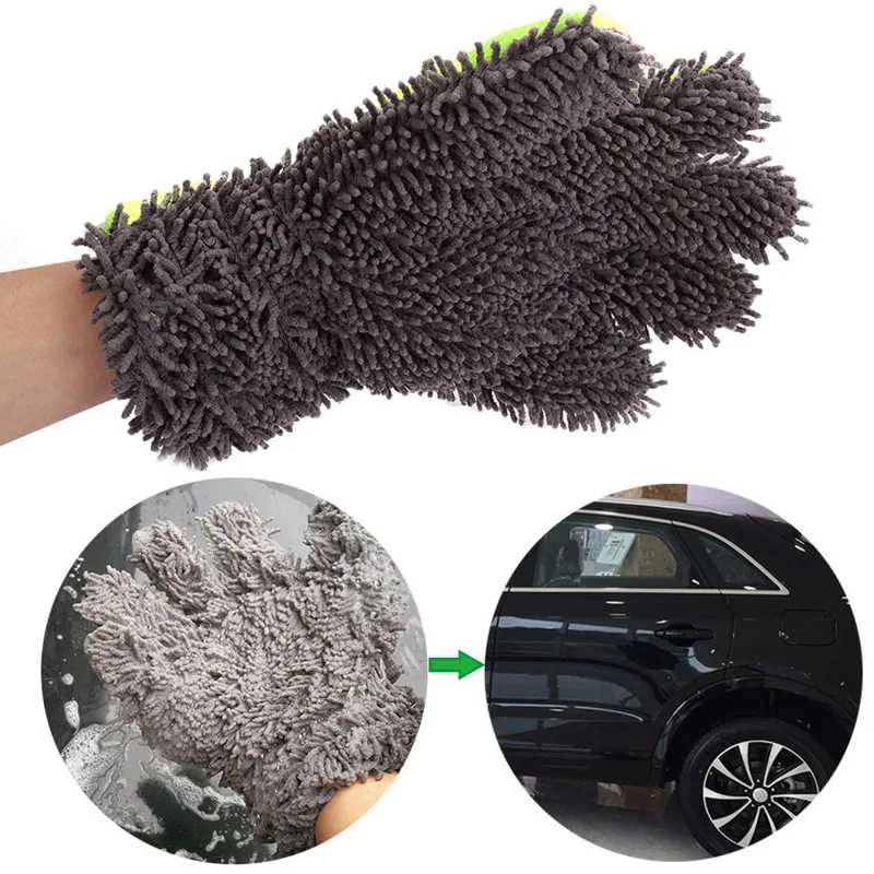 1 шт. перчатка для мытья машины s синель пальцев перчатки микрофибра перчатка для мытья машины Чистка рукавицы стиральная щетка Ткань Инструменты для чистки автомобиля
