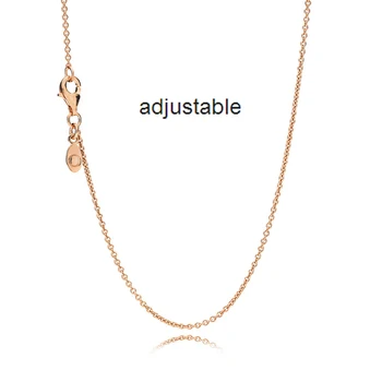 

NEW 2018 Fashion Rose Gold Necklace Color Brand 7 MM Adjustable Chain Hip-Hop Pink Gold Jewelry Gift Wholesale Factory