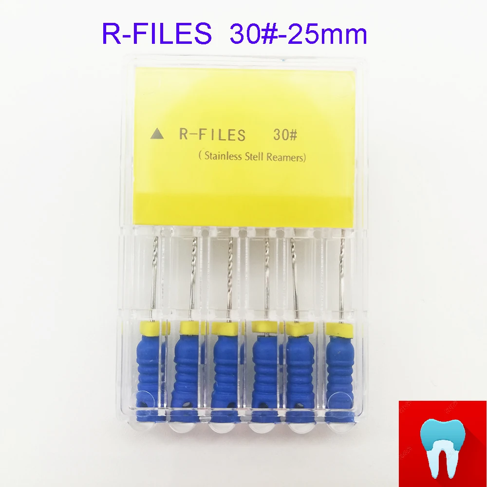 6 шт. 30#25 мм зубные ПроТейпер файлы корневого канала стоматолога материалы Стоматологические инструменты ручного использования из нержавеющей стали R файлы