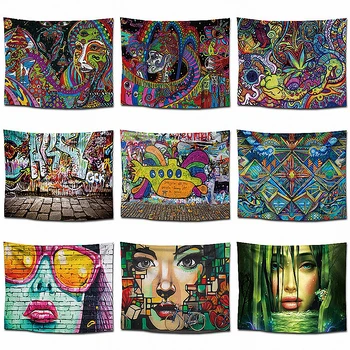 

Large Hip Hop Rock Reggae Graffiti Tapestry Wall Art Rock Reggae Flag Banner Hanging Paintings Wall Carpet Wallpaper Home Decor