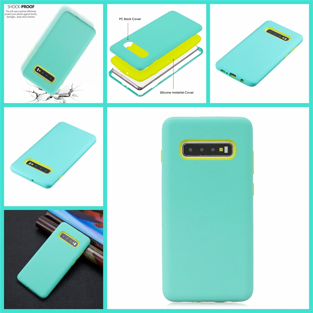 Чехол для samsung Galaxy S10 Plus силиконовый ПК тонкий двойной слой задняя крышка телефона