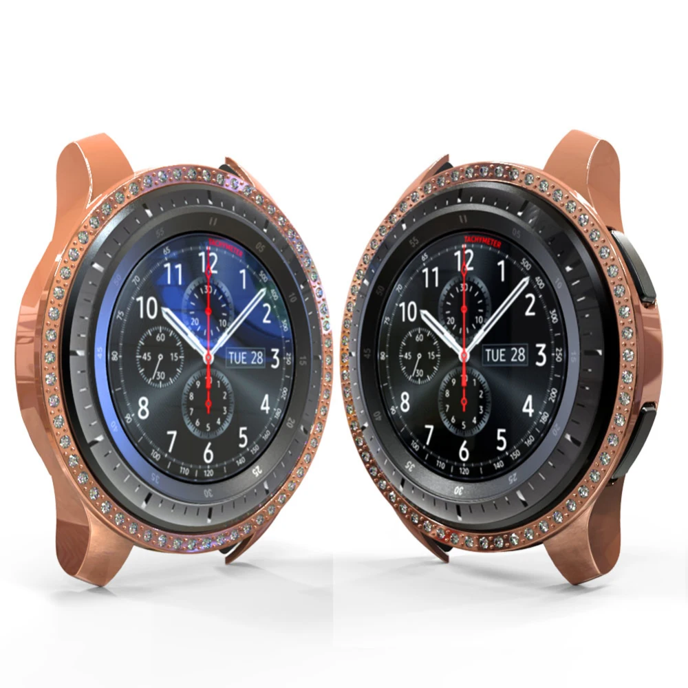 Чехол для samsung Galaxy Watch 46 мм 42 мм, чехол-бампер, аксессуары для смарт-часов, роскошный чехол из поликарбоната с алмазной рамкой, жесткий защитный чехол