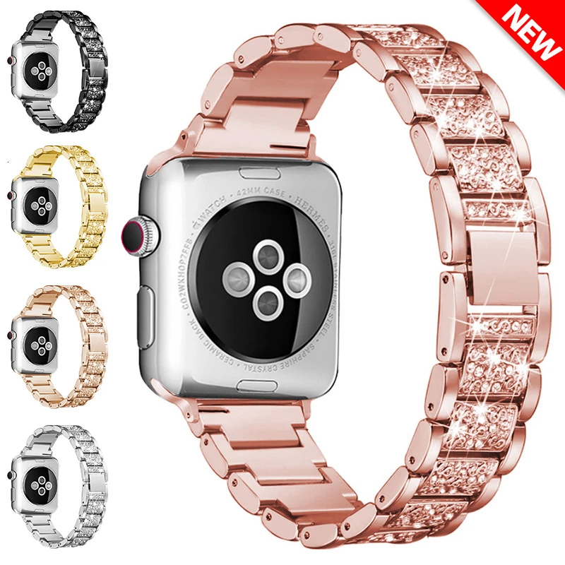 

Stainless steel Diamond Strap For Apple watch 5 band 42mm 38mm iwatch Series 4 3 2 1 band 44mm 40mm bracelet Watch Accessories