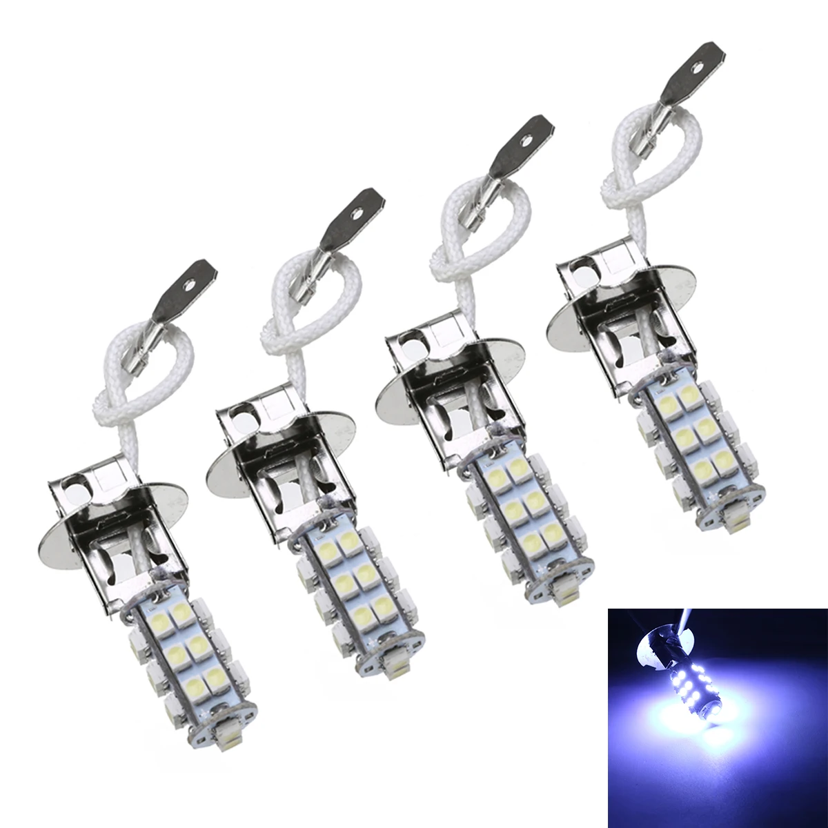 

New Arrival 4pcs/set H3 2835 LED Car Fog Driving Light Lamp Bulb 6000K White 12V Car Interior Light Source