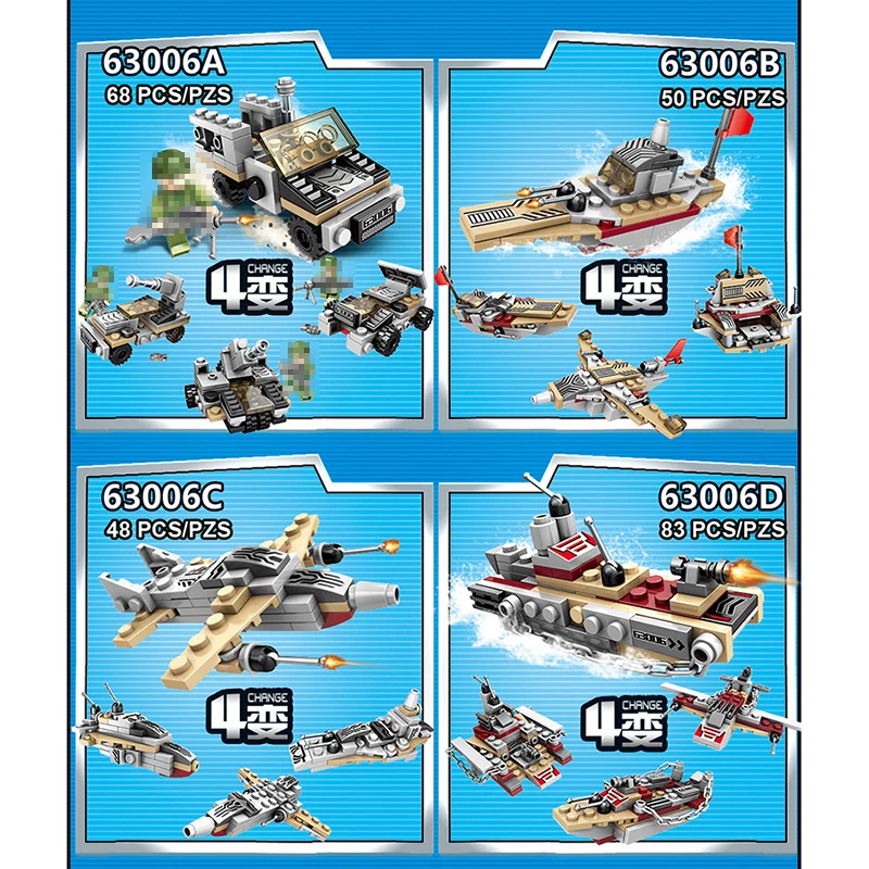 1000+ PCS Military Warship Navy Aircraft Army Figures Building Blocks LegoINGlys Army Warship Construction Bricks Children Toys