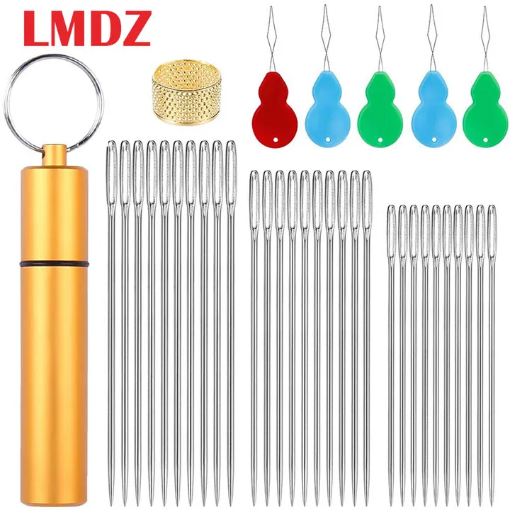 Иглы для шитья LMDZ 37 шт./компл. с большими глазами игла бисера нитка гобелена тупые