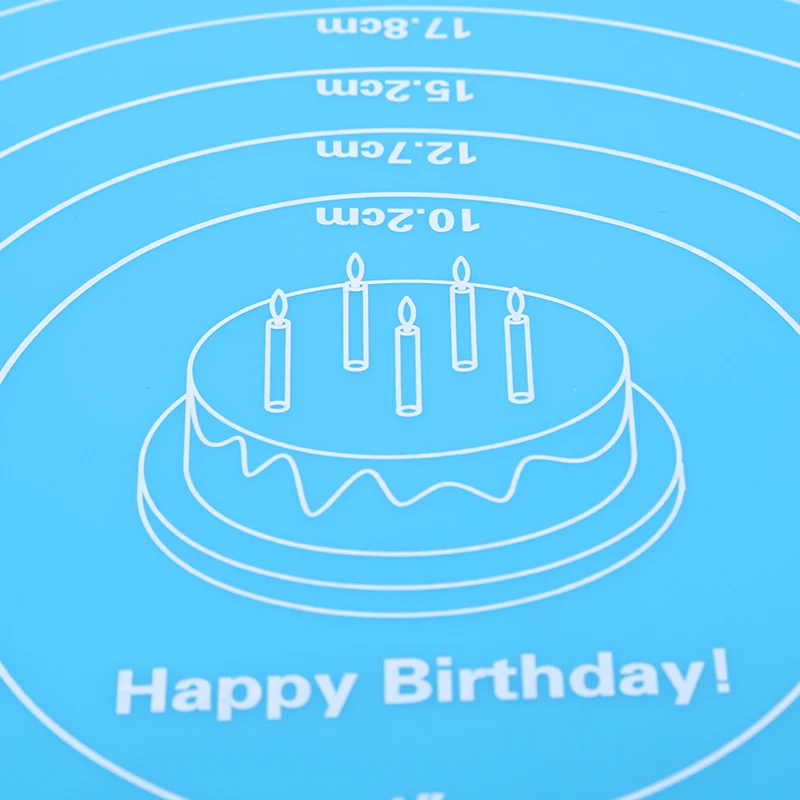 30cm Round Cake Baking Mat Silicone Cake Turntable Non-slip Mat with Scale High Temperature Resistant Kitchen Accessories