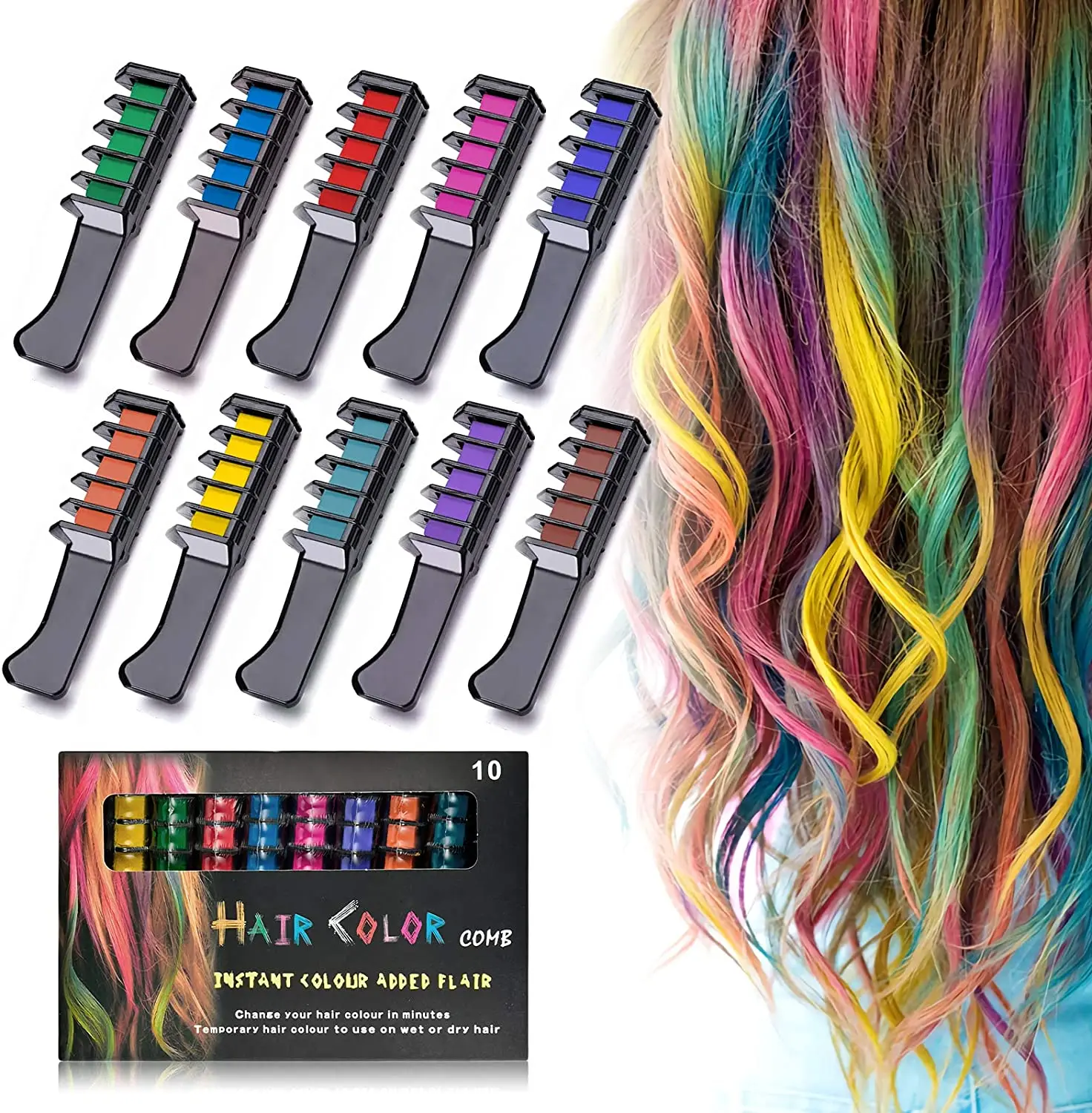 Juego para colorear el pelo para niñas, juguete ideal para regalo para niñas, Halloween, Navidad y cumpleaños, fiesta de cosplay, bricolaje, mini tinte para el pelo