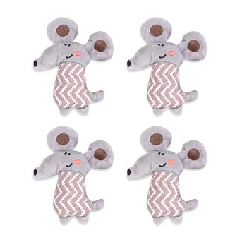 

4pcs Durable Plush Funny Lightweight Creative Pet Supplies mouse shape catnip toy Friends Kitten Cat