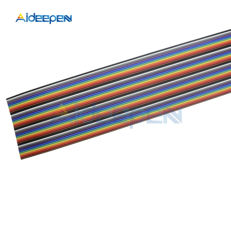 IDC стандартный 1 м 3,3 фута 40 Pin Dupont провод плоский Цвет шлейф в цветах радуги провод 1 метр 1,20 мм Шаг Радуга кабель