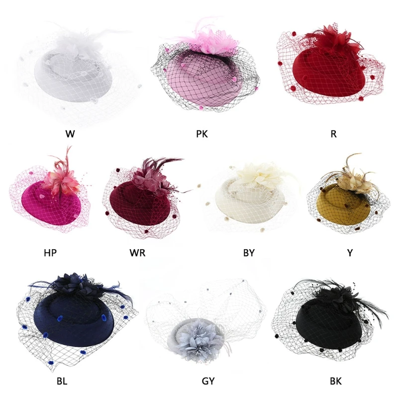 Fashion Hat Fascinators Hair Clip Headband Pillbox Hat Bowler Feather Veil Wedding Party Hair Clip Cocktail Tea Party Headwear Headdress