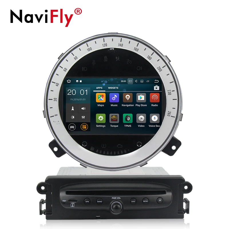 

NaviFly 8" Android Car DVD Player radio audio for BMW Mini Cooper After 2006-2013 AutoRadio gps navigation WIFI BT RDS