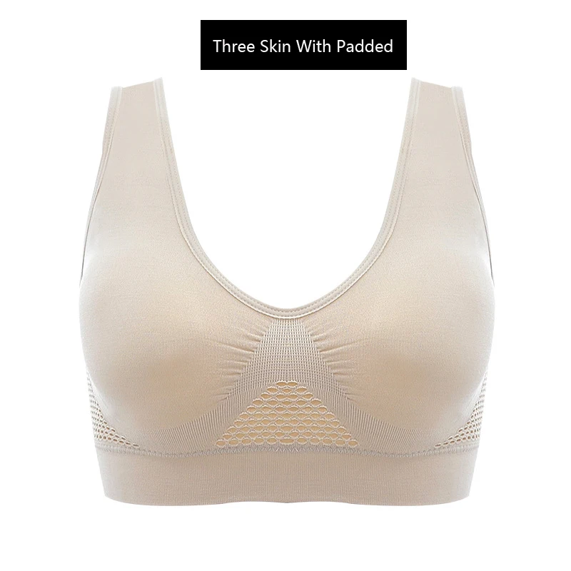 Three Skin with Pad IClosam, 3 штуки, Женский бесшовный бюстгальтер без проволоки размера плюс, удобное хлопковое дышащее нижнее белье, беспроводной бюстгальтер пуш-ап - Цвет: Three Skin with Pad