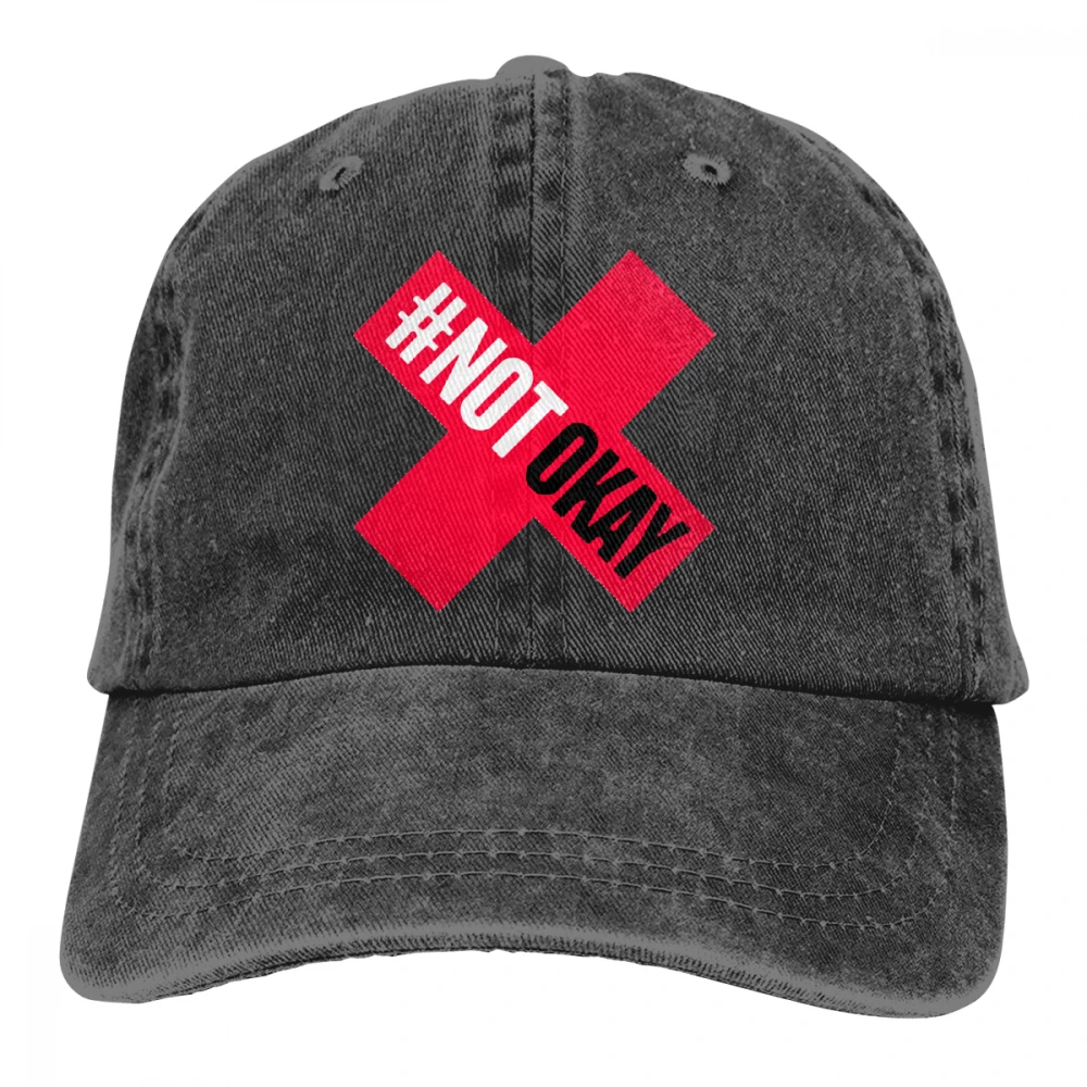 Not OK Casquette черные унисекс Мужские Женские джинсовые бейсболка с ремешком кепки Регулируемая шляпа для гольфа папа
