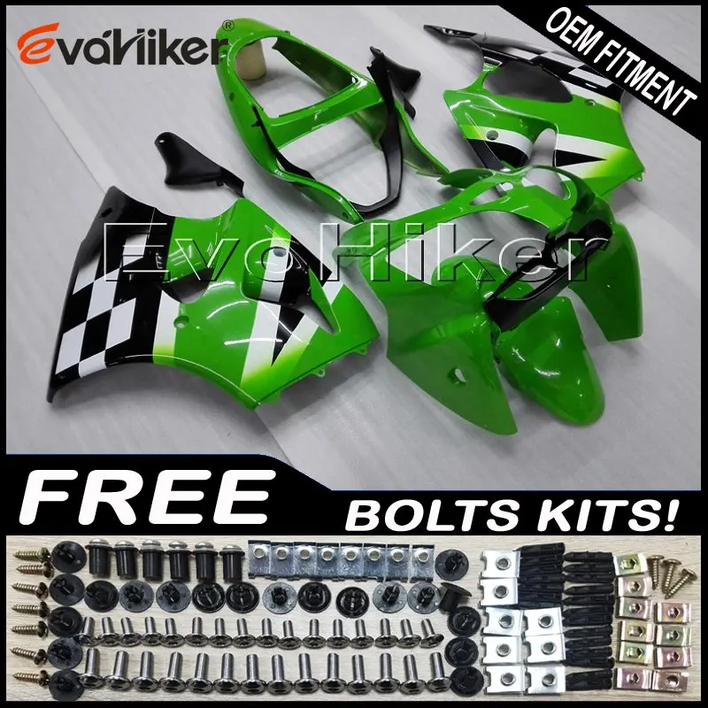 Пользовательские обтекатель для ZX-6R 2000 2001 2002 ZZR600 05-08 ABS Двигатель листовой металл комплект литья под давлением зеленый пламя+ подарки - Цвет: Y