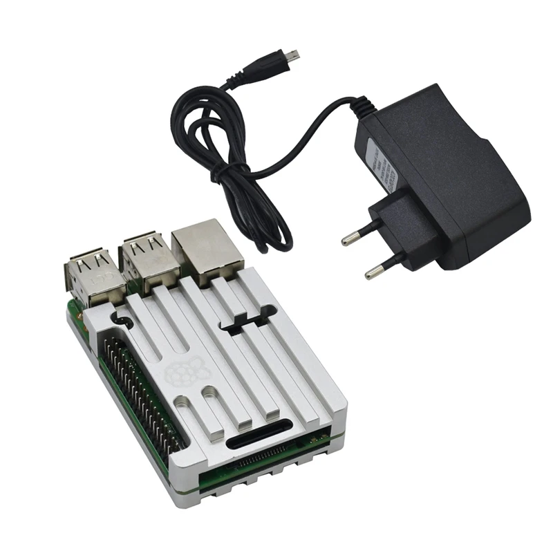 Raspberry Pi 3 Model B+(плюс) плата+ алюминиевый корпус с ЧПУ+ адаптер питания 5V 2.5A с Wifi и комплект bluetooth