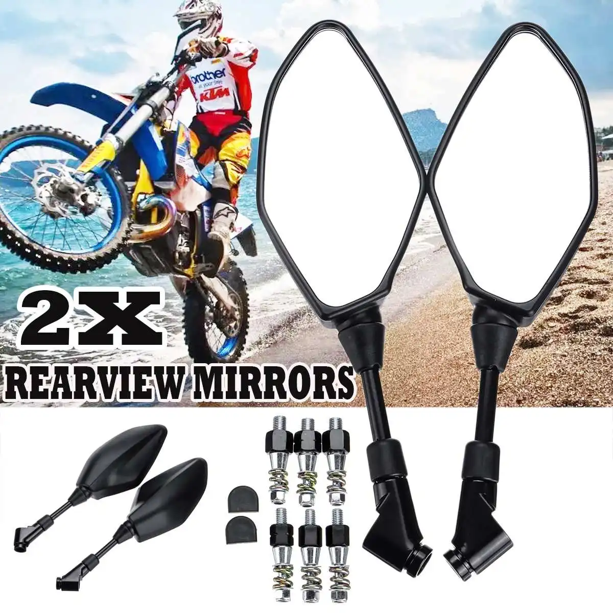 

2pcs Modified Motorcycle Rearview Mirrors Rear view mirror View Side Mirror for YAMAHA MT-03 MT-07 MT-09 MT-10 2014-2019