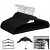10/20Pcs Foldable Black Velvet Clothes Rack, Non-Slip Flocking Hanger, Balcony Home Accessories, Wardrobe Organizer, Wardrobe 1