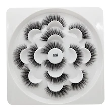 7 пар 3D натуральные густые норковые ресницы волос 3 вида высоты каблука ручной работы накладные ресницы "крест-накрест" ленточные накладные ресницы