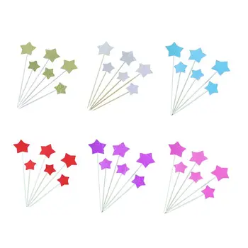 

6 Colors Lovely Star Cake Topper For Birthday Cupcake Flag Baby Birthday Party Wedding Decoration Supplies