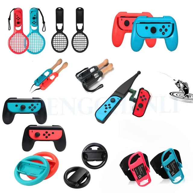 Nintendo Switch Casrnintendo Switch Game Accessories Kit - Joycon Grip &  Racing Wheel Set