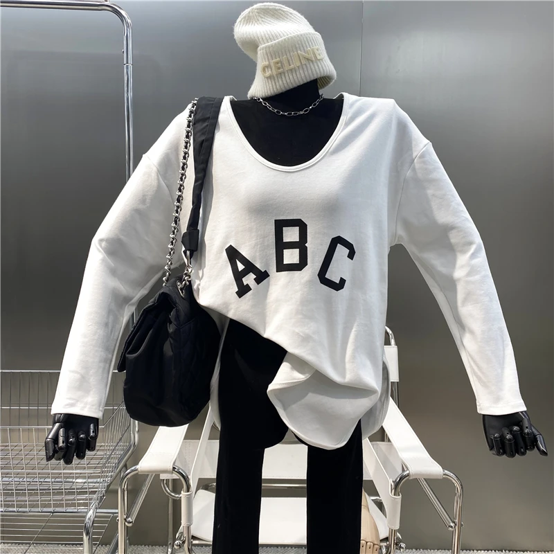 

Новая женская утолщенная футболка с длинным рукавом и глубоким V-образным вырезом