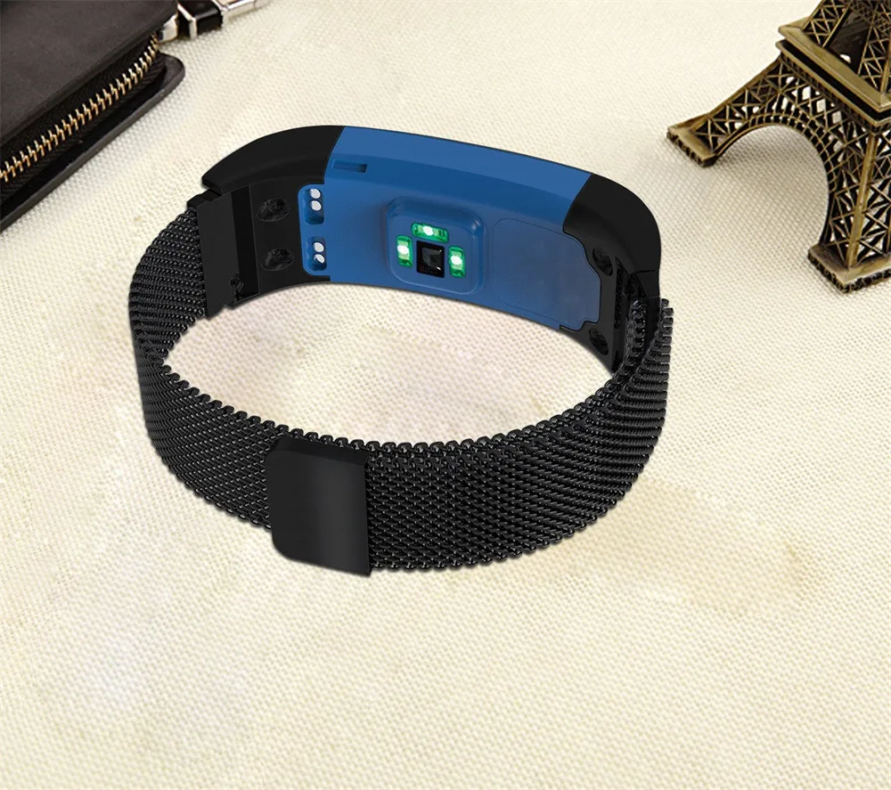 Для часы Garmin vivosmart HR+ Миланская Магнитная Петля из нержавеющей стали Нержавеющая сталь Смотреть Band умные часы с ремнем долговечные аксессуары#810
