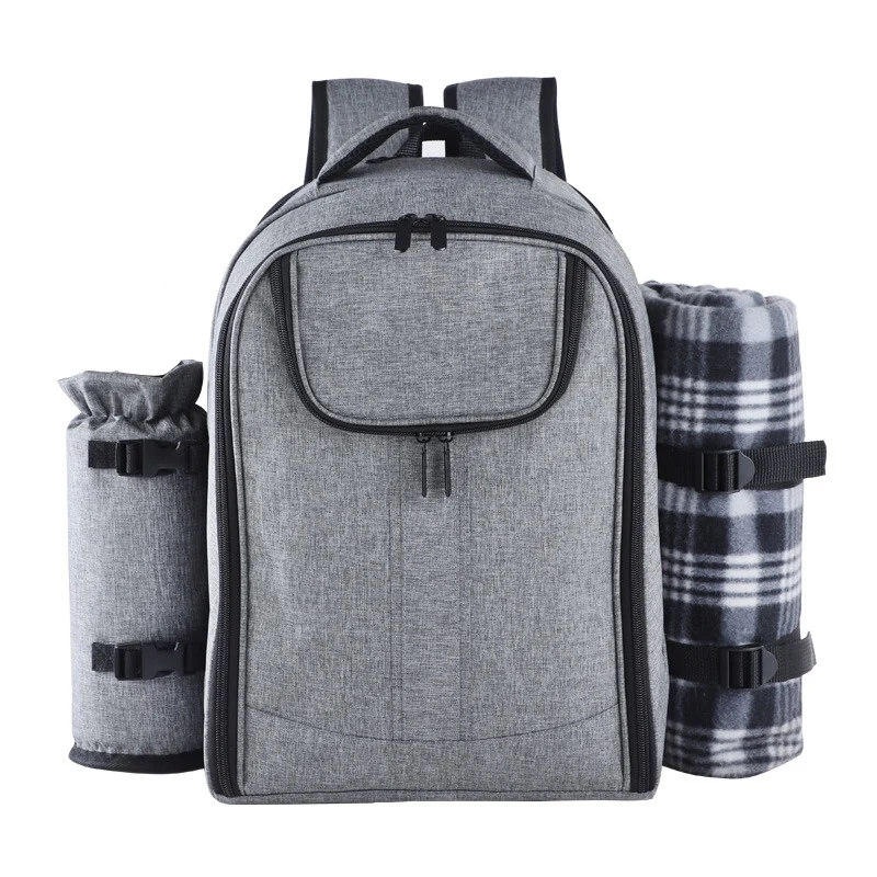 Большой рюкзак для пикника на 4 человек сумка холодильник изолированная корзина