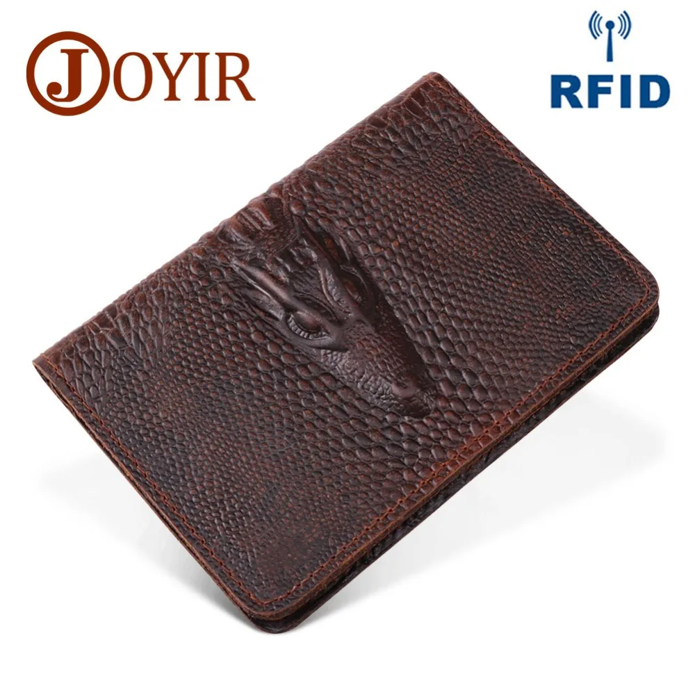 JOYIR RFID держатели для паспорта с крокодиловым узором из натуральной кожи дорожные