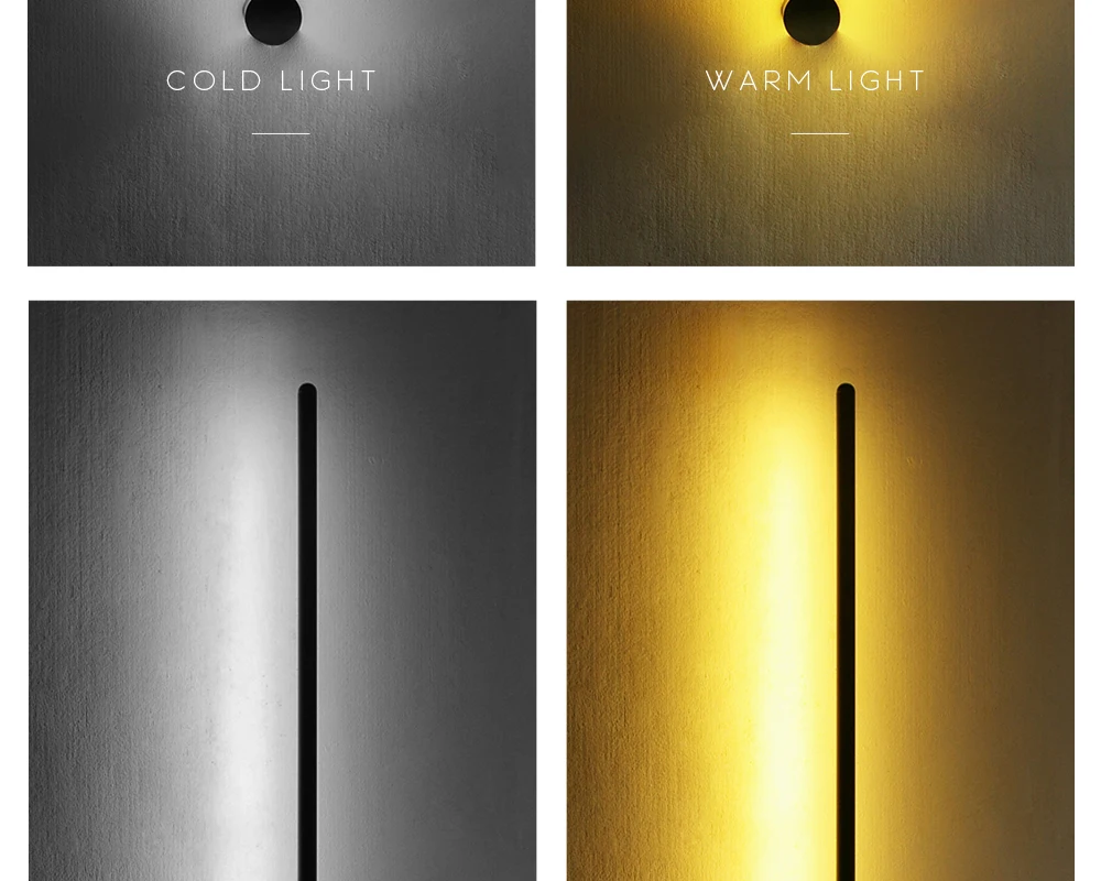 LUCKY LED Wall Light AC90-260V Black Long Wall Lamp with Touch Switch Indoor Sconce Wall Light Fixture for Living Room Bedroom wall lamps for living room