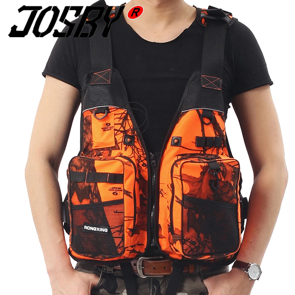 JARUSITE MultiPockets Fly Fishing Jacket Vest With Water Bottle Holder